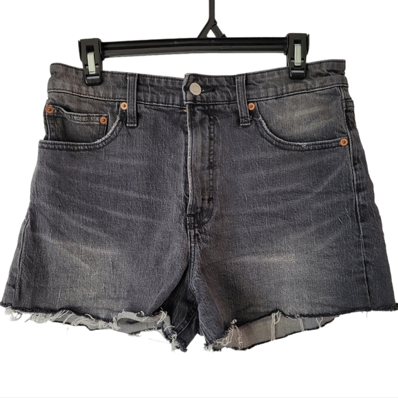 Lucky Brand Lucky Pins Black Denim Distressed Jean Shorts Size 8 Summer Spring - Picture 9 of 10